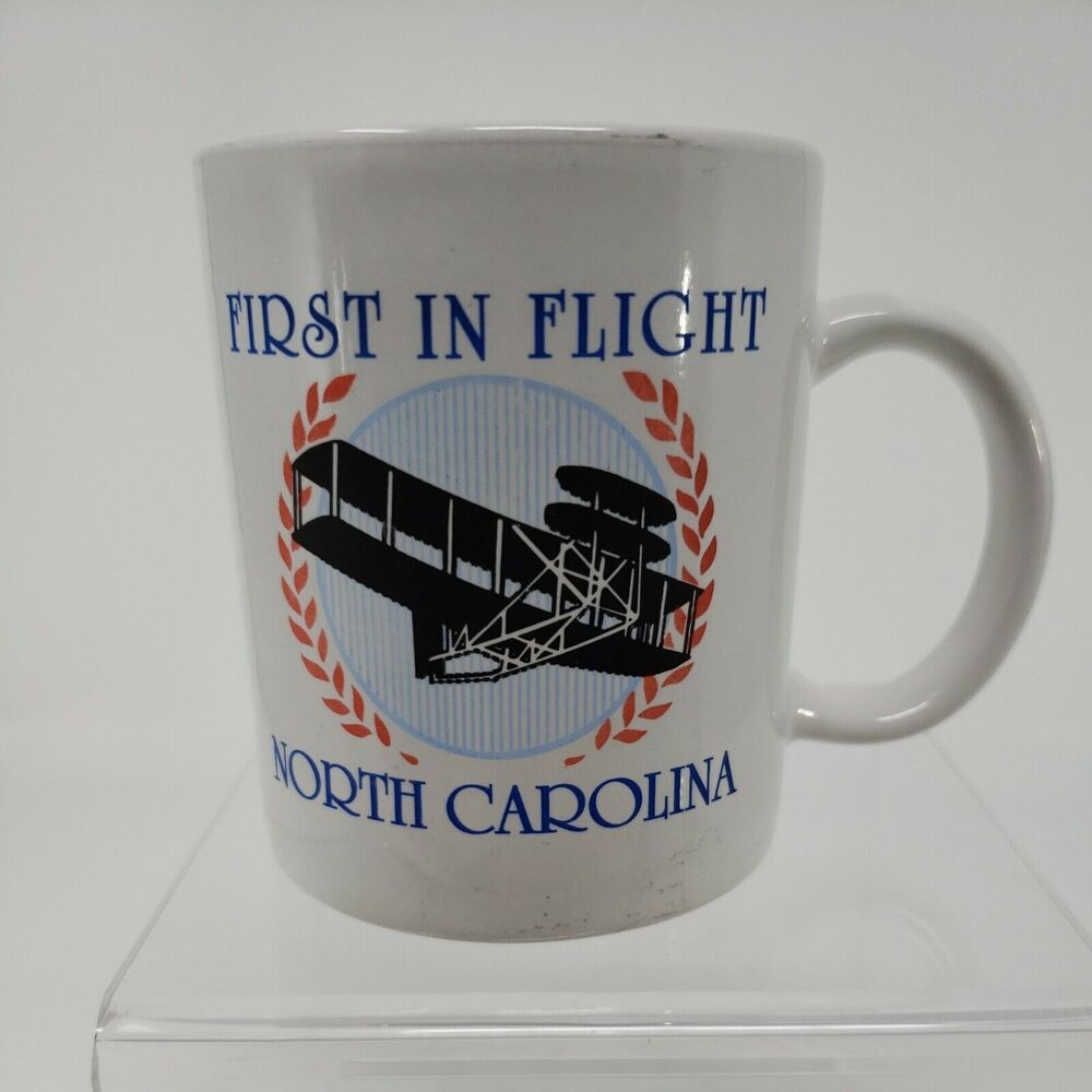 North Carolina First In Flight Coffee Mug VTG 1993 Paradies Collection Bi-Plane